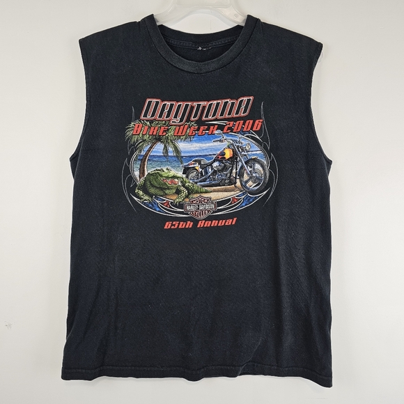 2006 Harley Davidson Daytona Beach Florida  Bike Week Sleeveless Muscle Shirt LG - Picture 2 of 7